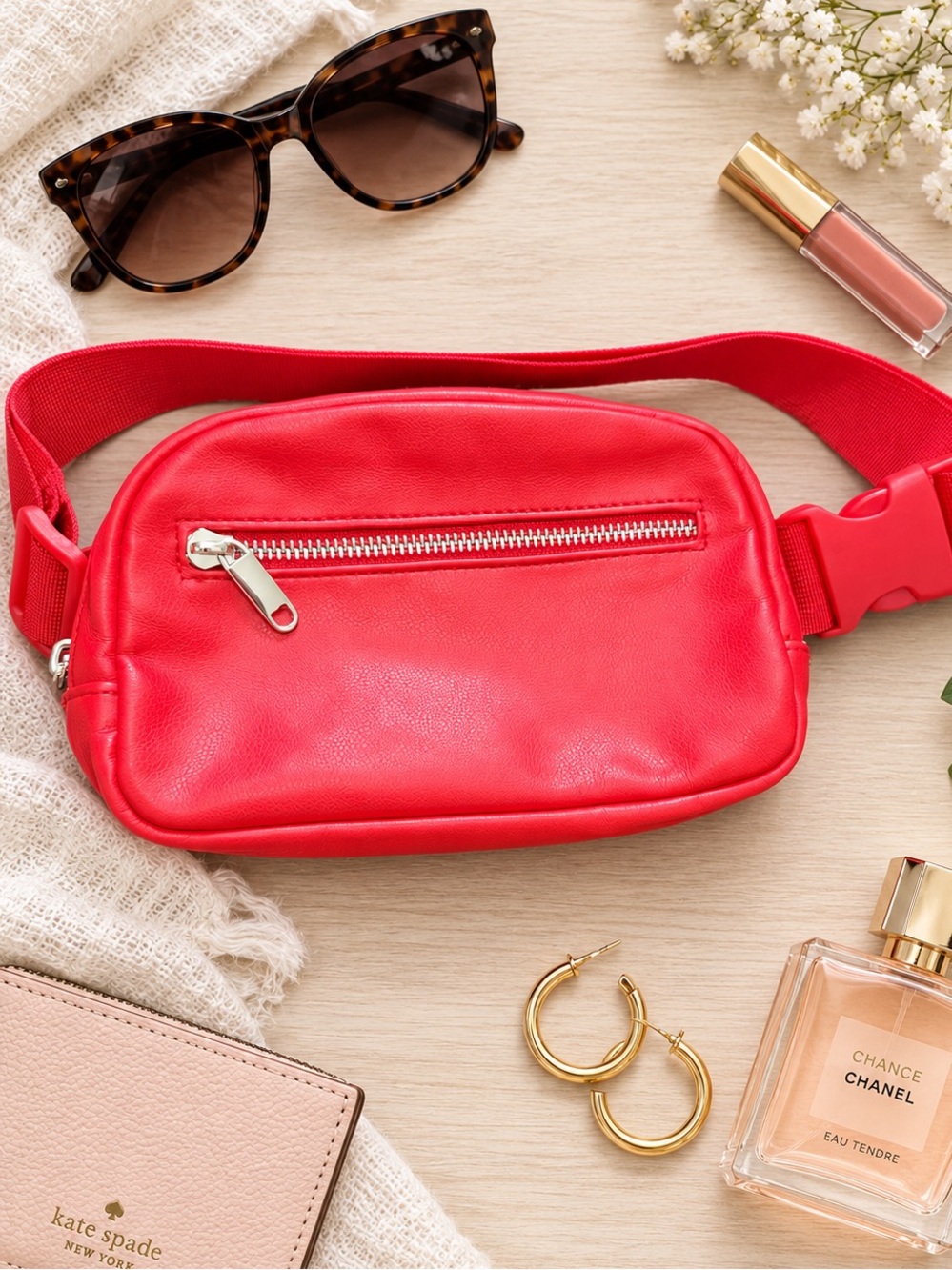 Wild Fable Red Faux Leather Belt Bag Fanny Pack Crossbody